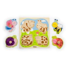 Viga Lesena sestavljanka z žuželkami