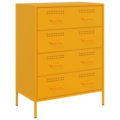 Vidaxl Komoda gorčično rumena 68x39x89 cm jeklo