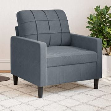 Vidaxl vidaXL Fotelj, temno siv, 60 cm, oblazinjen z žametom