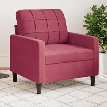 Vidaxl vidaXL Fotelj, vinsko rdeč, 60 cm, oblazinjen z žametom