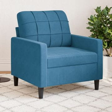 Vidaxl vidaXL Fotelj, moder, 60 cm, oblazinjen z žametom