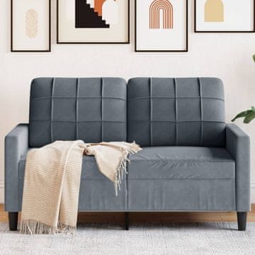 Vidaxl vidaXL Dvosed temno siv 120 cm oblazinjen z žametom