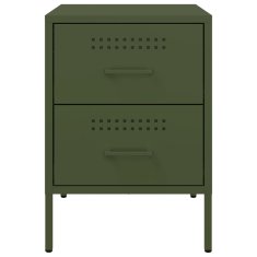 Vidaxl Nočna omarica 2 kosa olivno zelena 36x39x50,5 cm jeklo