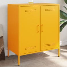 Vidaxl Komoda gorčično rumena 68x39x79 cm jeklo