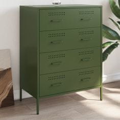 Vidaxl Komoda olivno zelena 68x39x89 cm jeklo