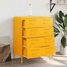 Vidaxl Komoda gorčično rumena 68x39x89 cm jeklo