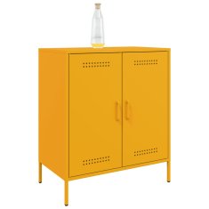 Vidaxl Komoda gorčično rumena 68x39x79 cm jeklo