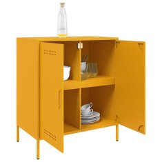 Vidaxl Komoda gorčično rumena 68x39x79 cm jeklo
