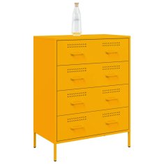 Vidaxl Komoda gorčično rumena 68x39x89 cm jeklo