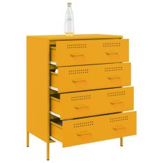 Vidaxl Komoda gorčično rumena 68x39x89 cm jeklo