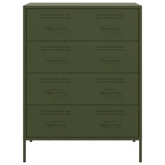 Vidaxl Komoda olivno zelena 68x39x89 cm jeklo