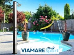VIAMAREsport Zunanji SOLARNI vrtni tuš 35L z glavo za tuš in prho za noge Chrome elegance