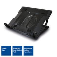 ACT AC8110 17" hladilno stojalo za prenosni računalnik z 2-port HUB, do 17" LED, ventilator, črna