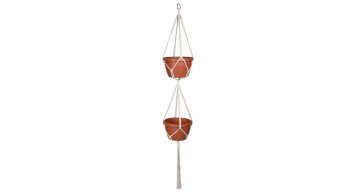 Merco Multipack 2pcs Flower Net Dvojni obešalnik za cvetlični lonec, bela