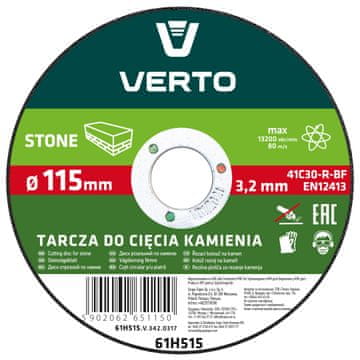 Verto Disk za rezanje kamna 115 x 3,2 x 22,2 mm