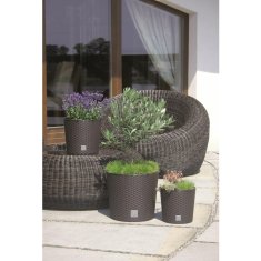 Prosperplast Cvetlični lonec z vstavkom Rato Round DRTUS400L umbra