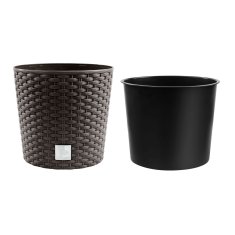 Prosperplast Cvetlični lonec z vstavkom Rato Round DRTUS400L umbra