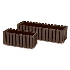 Prosperplast Balkonska škatla Boardee Fencycase DDEF600, rjava