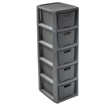 slomart Regal z 5 košarami BranQ, antracit