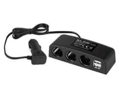 Blow 96-880# Razdelilnik za vžigalnik cigaret 1x vtič/3x vtičnica+2xusb cs-43 kabel