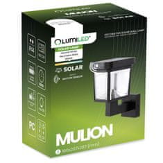 LUMILED Solarna vrtna svetilka LED fasadna stenska svetilka MULION 4000K IP44 PIR