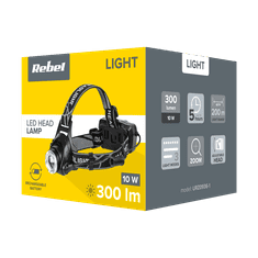 shumee Akumulatorska 10W zoom aluminijasta naglavna svetilka Rebel 300 lm domet 200 m