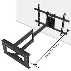 Maclean Maclean TV nosilec, max VESA 600x400, 37-80", 45kg, dolga roka 915mm, MC-985