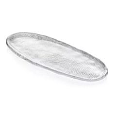 IVV Servirni krožnik Diamante 34x15cm / ovalen / prozoren / steklo
