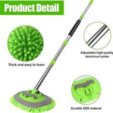 JOIRIDE® Krtača za pranje avtomobila, Čiščenje vozila, teleskopski ročaj (Zelena, 60-105 cm) | CLEANFUZZ