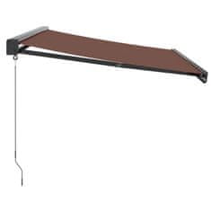 Vidaxl Ročna tenda 3 x 2,5 m Rjava 100% poliester