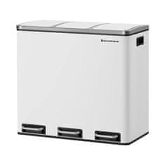 Songmics Bel trojni koš za smeti 54L LTB54WT