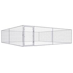 Vidaxl Zunanji pasji boks pocinkano jeklo 4x4x1 m