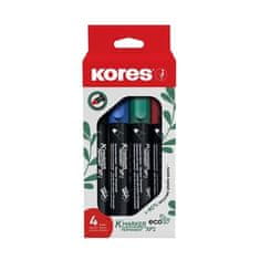 Kores Permanentni marker ECO, okrogel, 4 barve