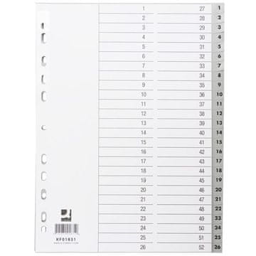 Q-Connect Q-Connect-A4 plastični razlikovalniki, belo-sivi, komplet 1-52