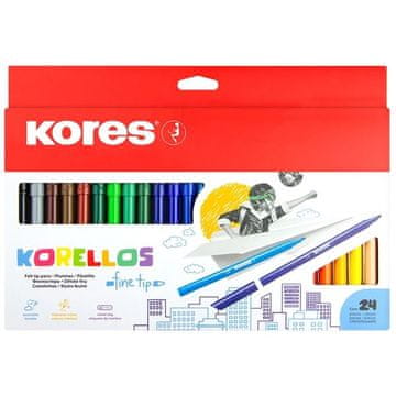 Kores Otroški markerji KORELLO, komplet 24 barv