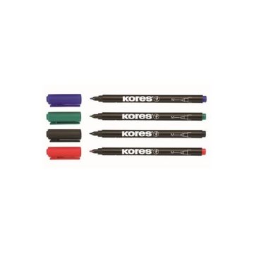 Kores Permanentni marker M, na CD-ju, komplet 4 barv