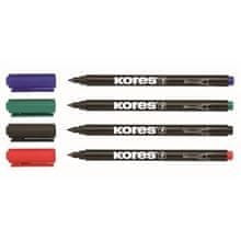 Kores Permanentni marker M, na CD-ju, komplet 4 barv