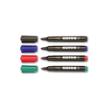 Kores Permanentni marker, okrogel, komplet 4 barv