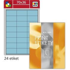 Univerzalne etikete S&amp;K Label, modre, 70x36 mm, 2400 kosov