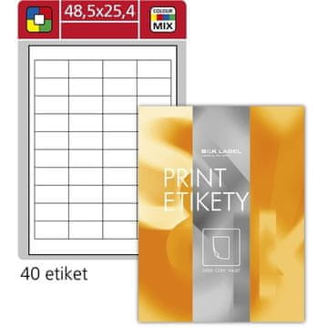 Univerzalne etikete S&K Label, 48,5x25,4 mm, bela
