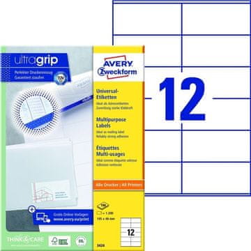 Avery Zweckform Univerzalne etikete, 105,0 x 48,0 mm, 1200 kosov