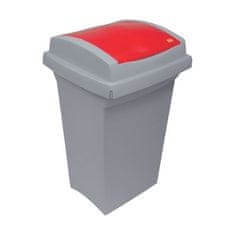 Koš za ločene odpadke, rdeč pokrov, 50 l