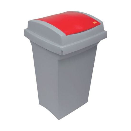 Koš za ločene odpadke, rdeč pokrov, 50 l