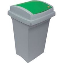 Koš za ločene odpadke, zelen pokrov, 50 l