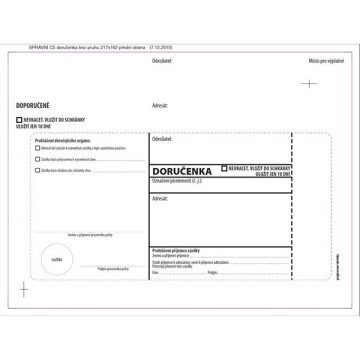 KRKONOŠSKÉ OBÁLKY Dobavne opombe C5-no pr., upravni nadzor, pokrivni trak, 100 kosov