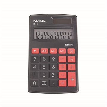 MAUL Žepni kalkulator M12 - 12 številk, črn