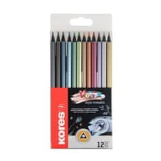 Kores Barvice Kolores Metallic trikotne, 12 barv