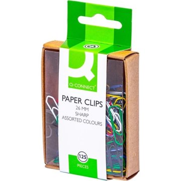 Q-Connect Pisarniške sponke 26,0 mm, mešanica barv