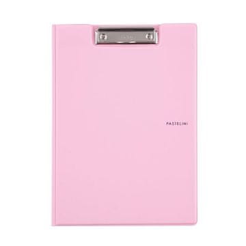 Karton P+P Pisalni blok s sponko Pastelini, A4, roza
