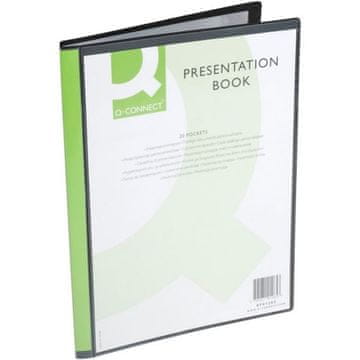 Q-Connect Katalogna knjiga, A4, 20 žepov, črna